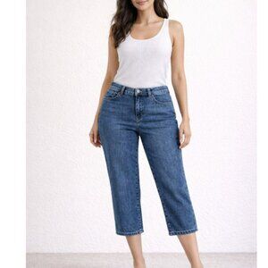 IZOD Women’s Jeans Size 12 Just Right Crop Pants Blue Denim Straight Leg Casual
